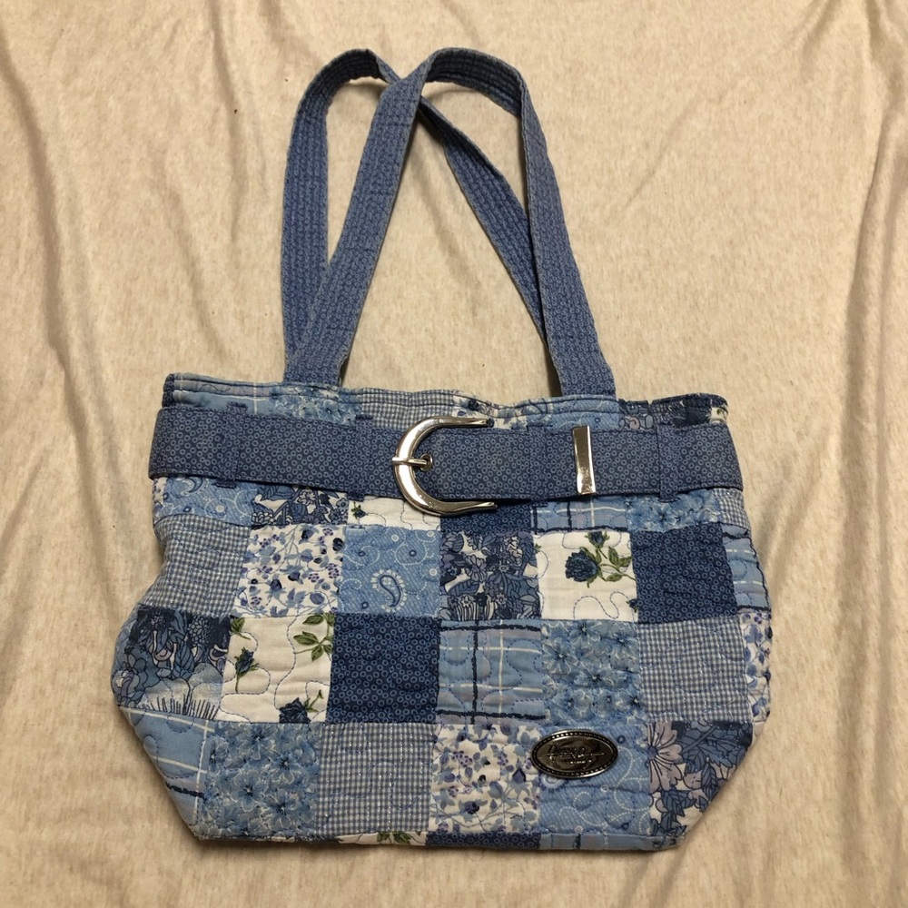 Vintage Y2K Donna Sharp Quilted Purse Floral Patchwork Buckle Cottagecore